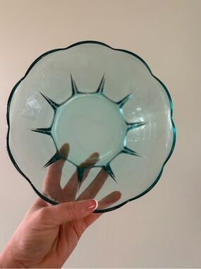 Vintage Anchor Hocking Swedish Modern aquamarine bowl 🧜‍♀️✨🪩